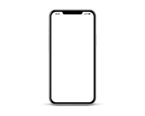 3d高质量矢量智能手机模型。超逼真的移动设备UI UX模型演示模板。手机框架与黑屏隔离模板。3 d等距插图。图片下载