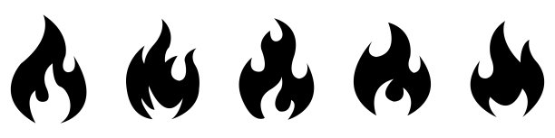 火图标的设计。概念火焰，火，图标，矢量插图在平坦的风格图片下载