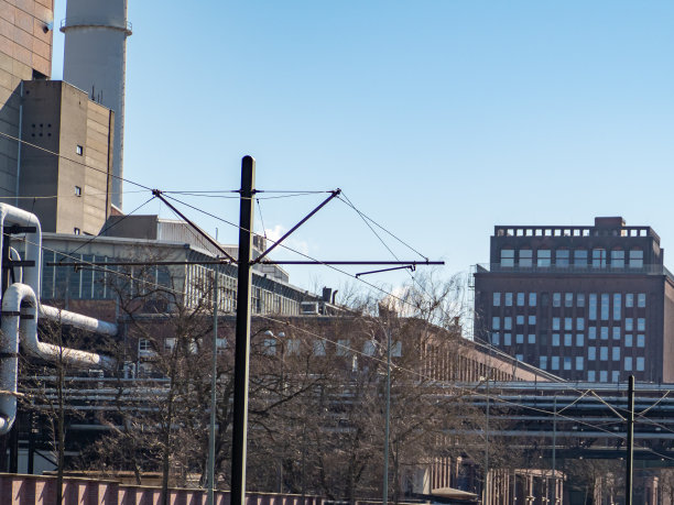 工业园区。热发电站。近距离图片下载