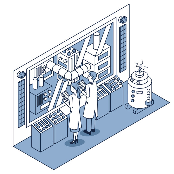 管理生产工厂的男性和女性员工的等距分布图片下载