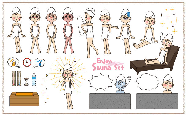 女式桑拿套装用浴巾包裹图片下载