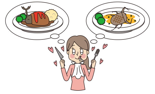 一个喜欢吃昆虫食物的女人，只是在想象中生病了图片下载