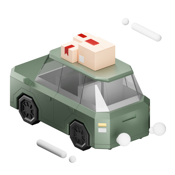 Mudik在汽车3D渲染插图图片下载