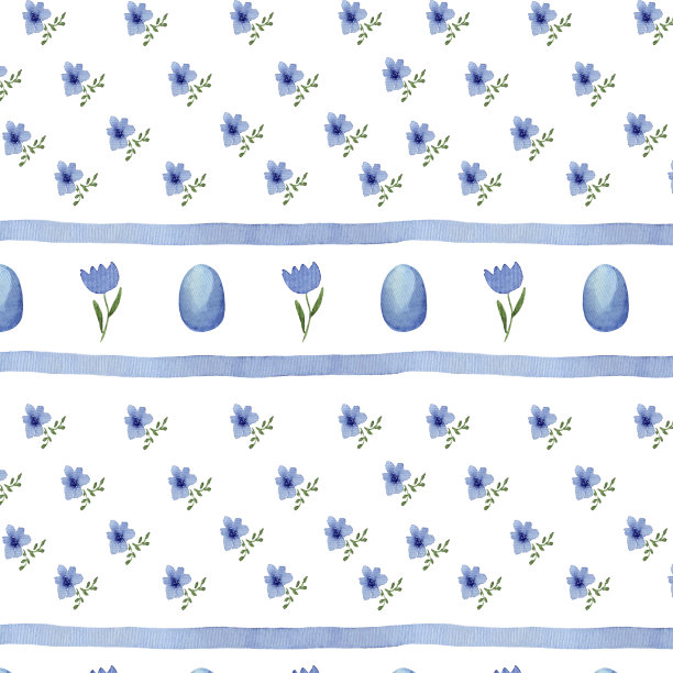 水彩无缝图案为复活节图片下载