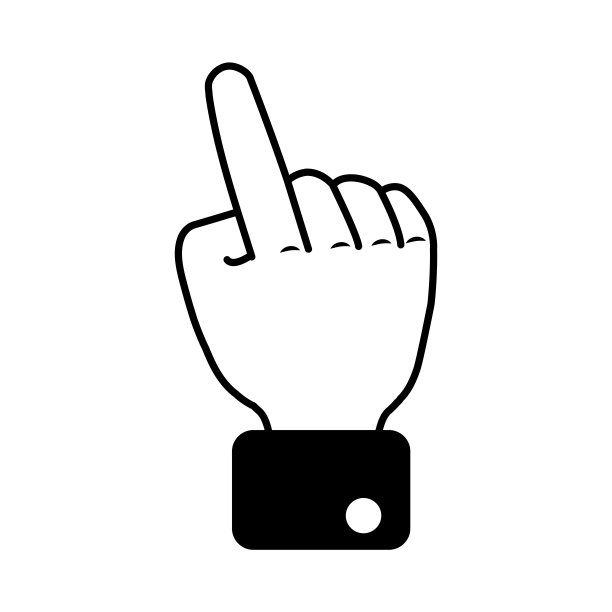 孤立的手卡通轮廓图标做手势矢量图片下载