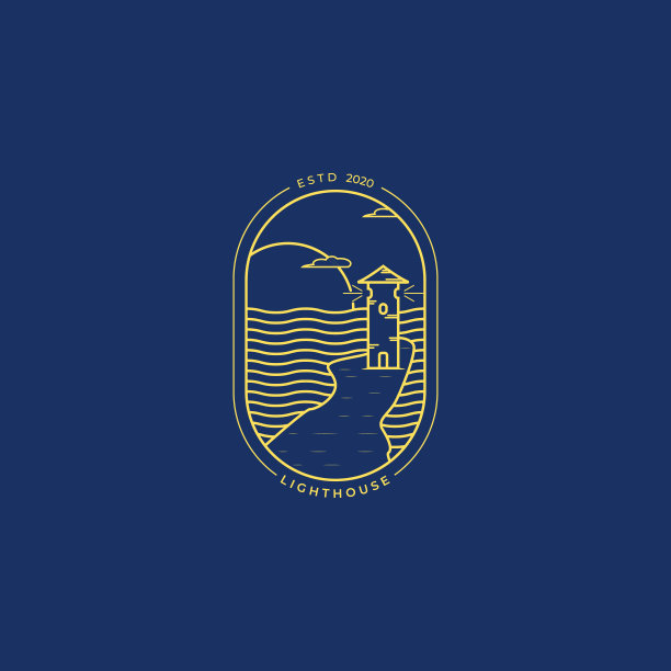 灯塔公园标志矢量插图设计图片下载