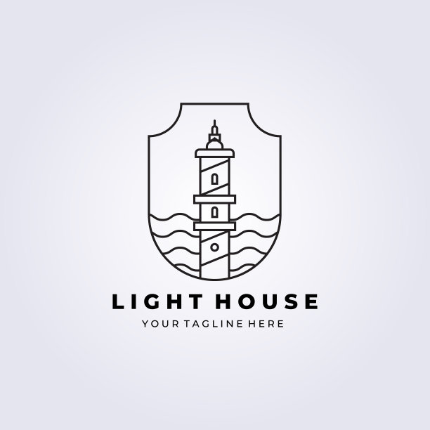 灯塔塔标志矢量插图设计图片下载