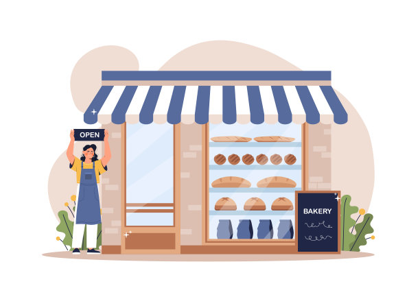 开面包店的商店图片下载
