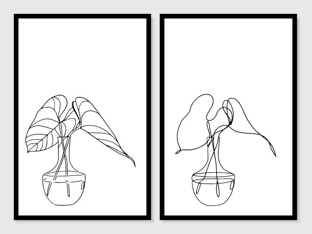 自然线条艺术手绘。图片下载