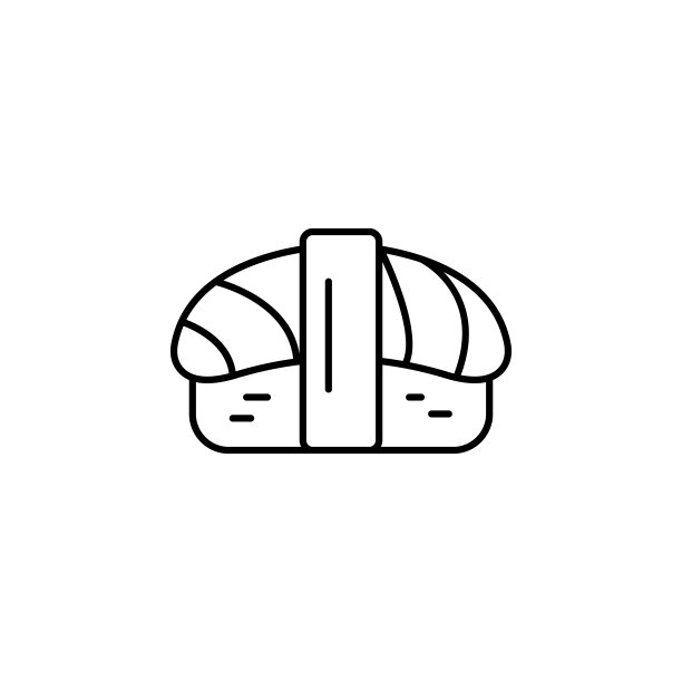 寿司矢量线图标在白色背景图片下载