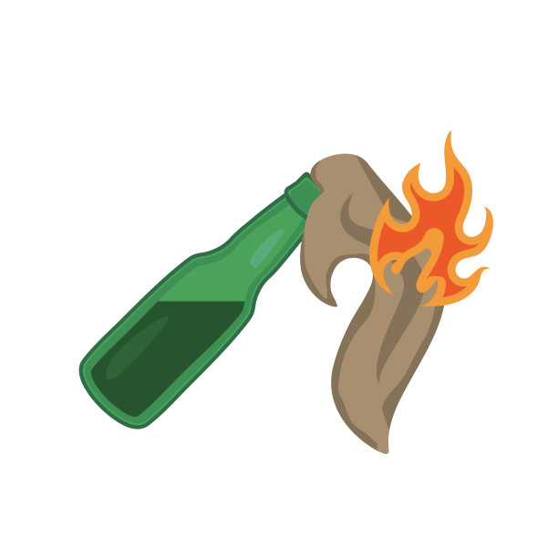 燃烧着的燃烧弹。白色的向量隔离。图片下载