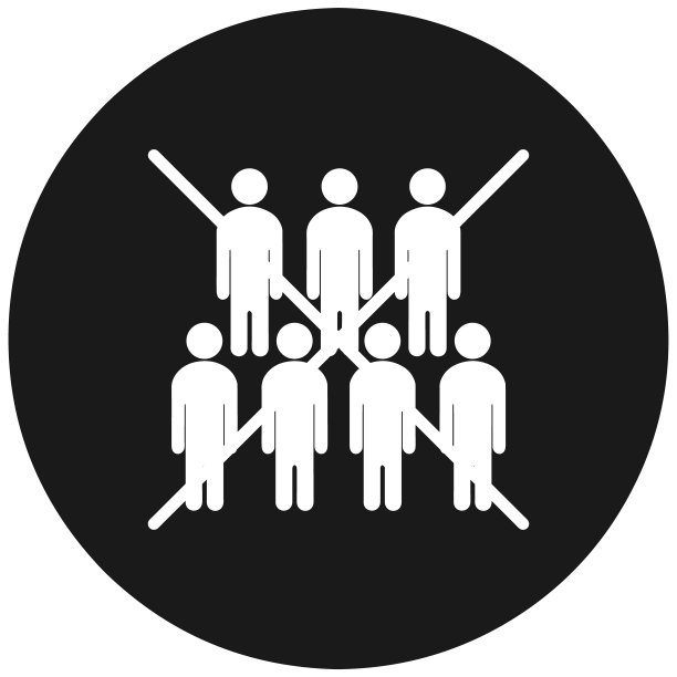 Covid-19 /冠状病毒预防图标“不拥挤”(单色)图片下载