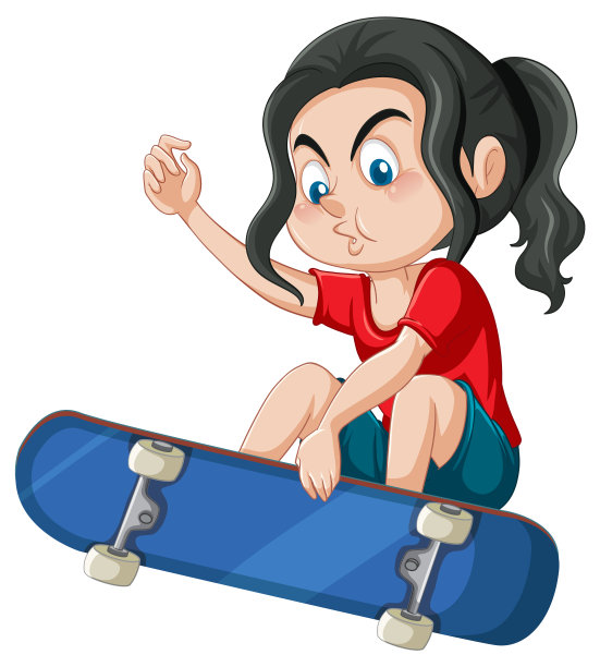 可爱的女孩站在白色的地面上图片下载