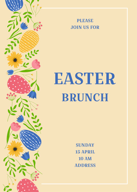 复活节早午餐邀请模板图片下载