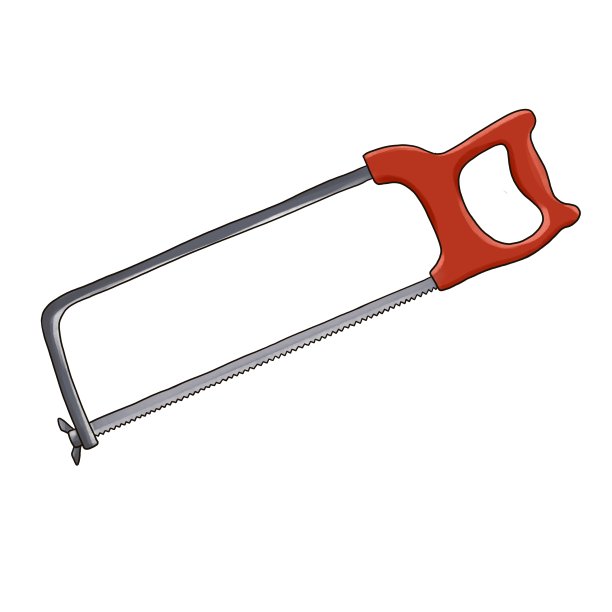 在白色背景上画钢锯图片下载