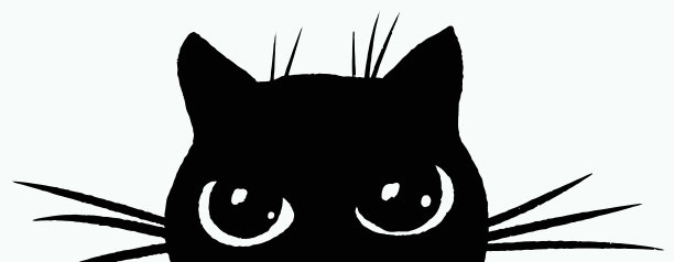 黑猫剪影插图在白色背景图片下载