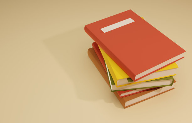 简单堆叠书籍的3D图像图片下载