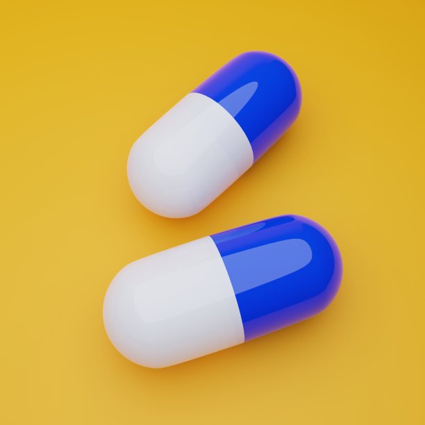 一个简单的胶囊片剂的3D图像图片下载