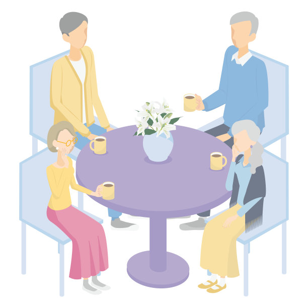 高层男女可以进行有趣的交谈图片下载