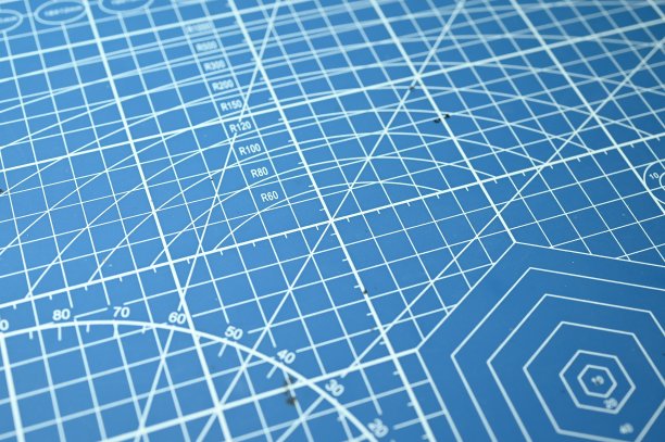 蓝裁垫，办公设备图片下载