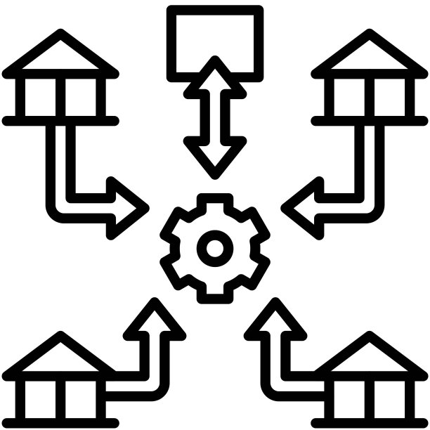 区块链相关集中式账本图标矢量图图片下载