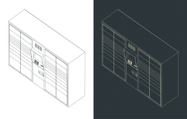 自动化包裹终端等距图图片下载
