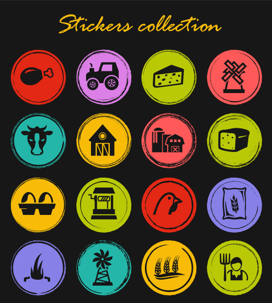 农业和农业图标设置图片下载