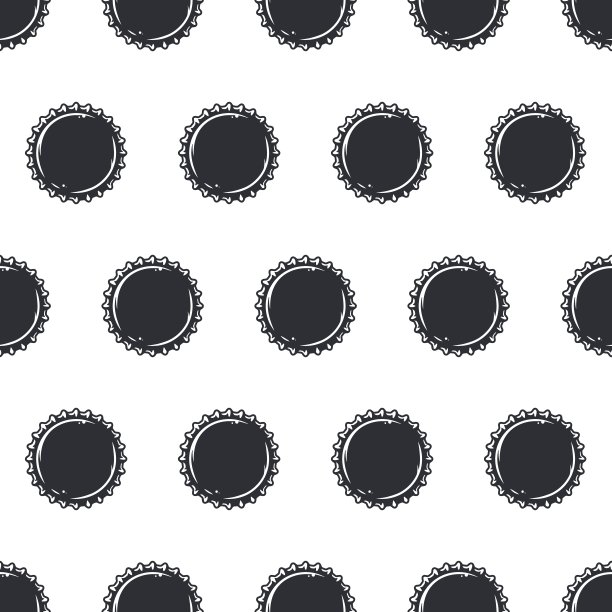 无缝图案与金属软木和啤酒帽图片下载