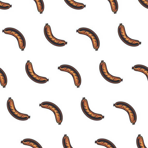 无缝模式烧烤烧烤香肠烧烤图片下载