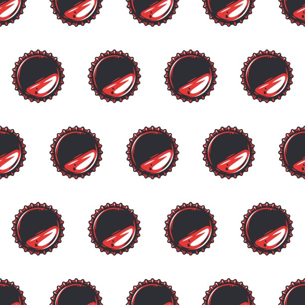 无缝图案与金属软木和啤酒帽图片下载