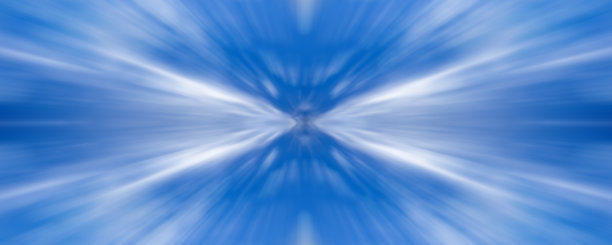 蓝白对称背景。镜面反射，万花筒效应。抽象的设计。模糊的运动模式。全景模板横幅，登陆页，票，优惠券图片下载