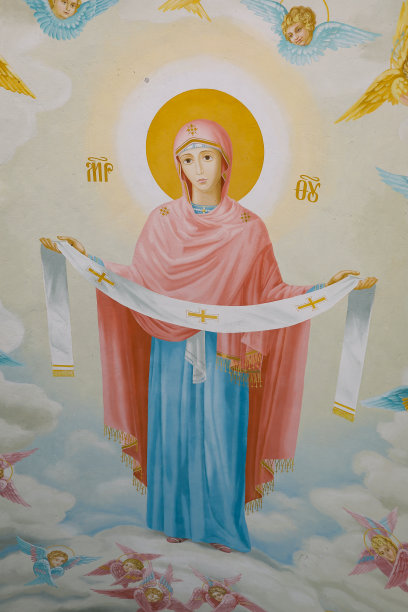 乌克兰基辅圣迈克尔金色穹顶修道院的壁画图片下载