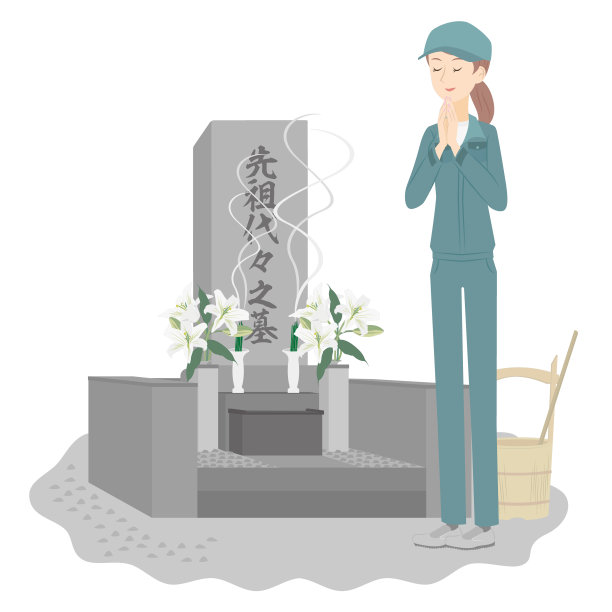 一个清理坟墓、崇拜鲜花和香的女人图片下载