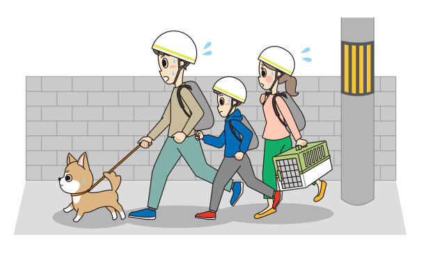 从灾难中撤离的宠物狗和家庭图片下载