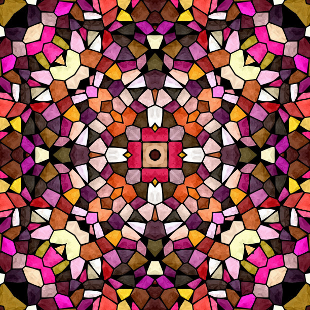 马赛克万花筒宝石无缝图案图片下载