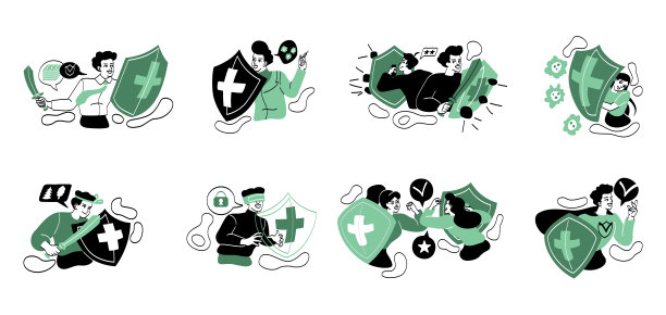 一群带着防护盾的人图片下载