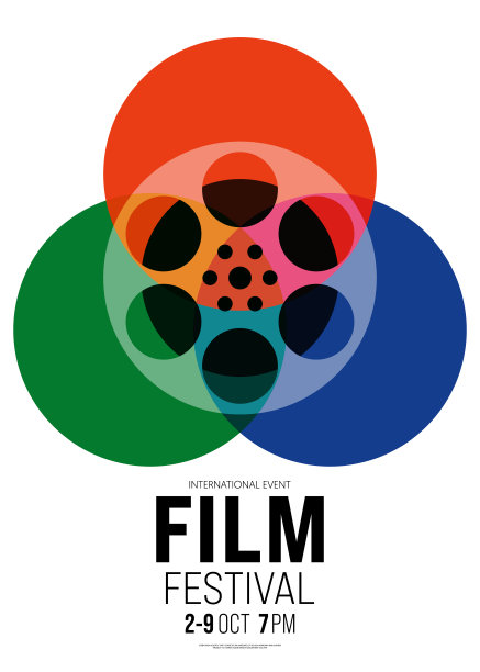 电影和电影海报设计模板背景与电影卷轴图片下载