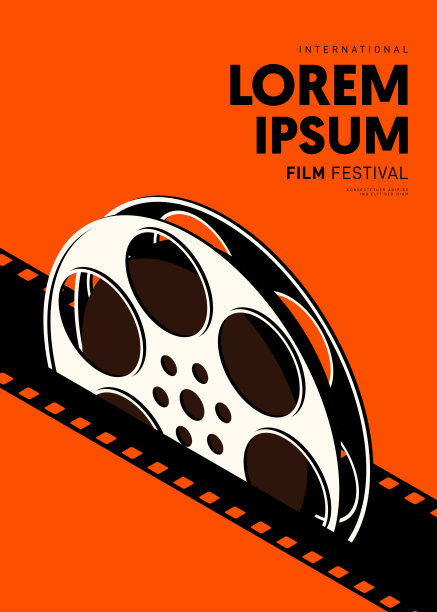 电影和电影海报设计模板背景与幻灯片图片下载