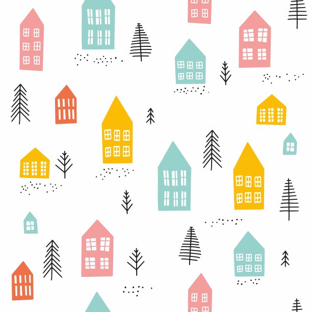 欧式房屋剪影图片下载