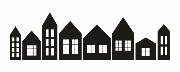 欧式房屋剪影图片下载