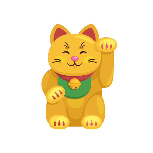 矢量卡通风格的Maneki Neko插图图片下载