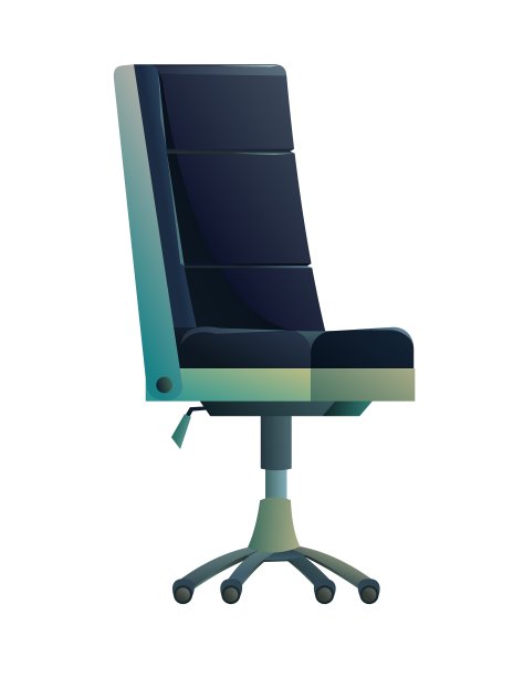 现代办公椅。舒适的家具。孤立的白色背景。向量图片下载