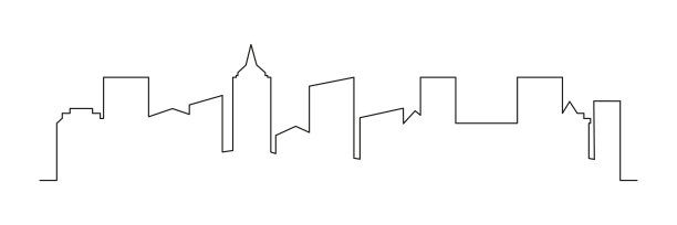 连续画出城市建筑。图片下载