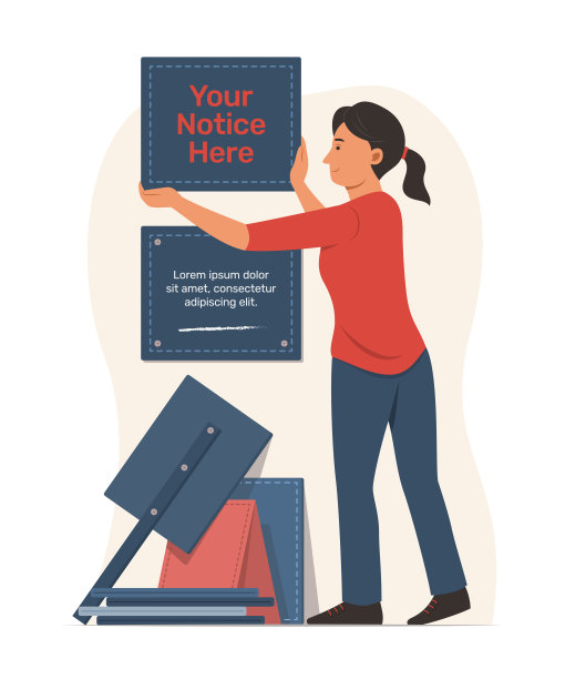 举着布告栏的女人。图片下载