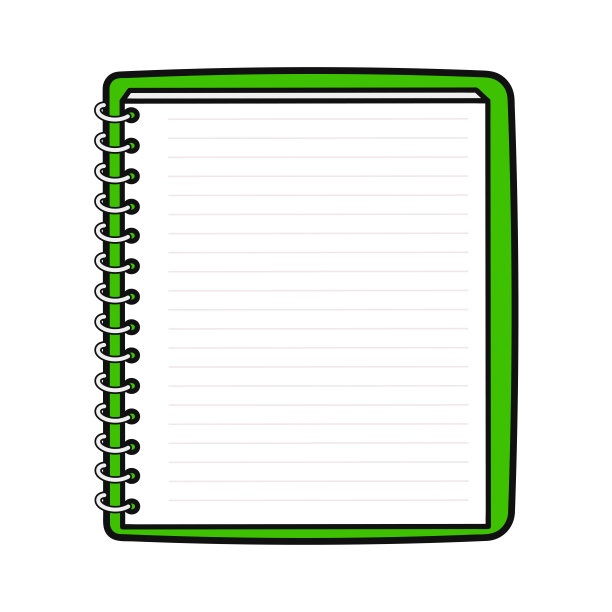 可爱有趣的笔记本。矢量手绘卡通可爱的人物插图图标。孤立的白色背景。记事本字符概念图片下载