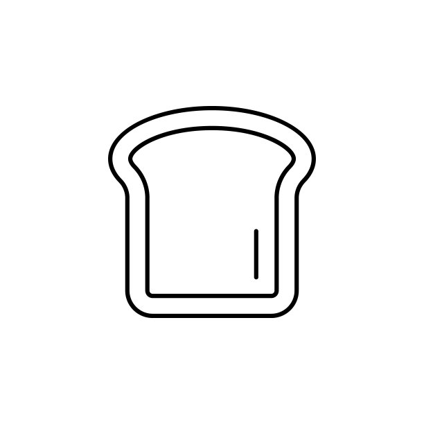 面包线矢量图标上的白色背景图片下载