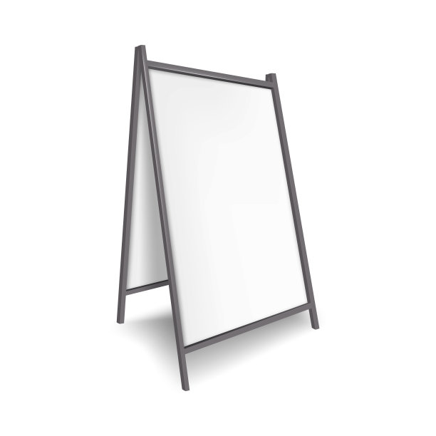 三明治白板逼真的矢量模型。空白的a框广告展示模型。户外人行道标识模板设计图片下载