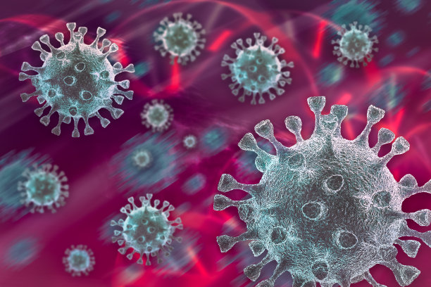 新冠肺炎数字插画概念设计背景。图片下载