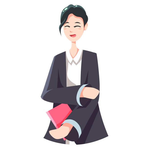 青年女律师插画元素图片下载