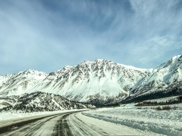 阿拉斯加公路冬季驾驶图片下载
